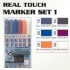 BANDAI GUNPLA MARKER REAL TOUCH 1 SET 6 GUNDAM -Bandai Boutique gms112 real touch gundam marker set 1 set of 6